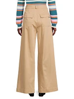 Nebbie Cotton Wide-Leg Trousers