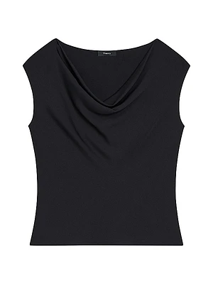 Cowl Neck Cap-Sleeve Top