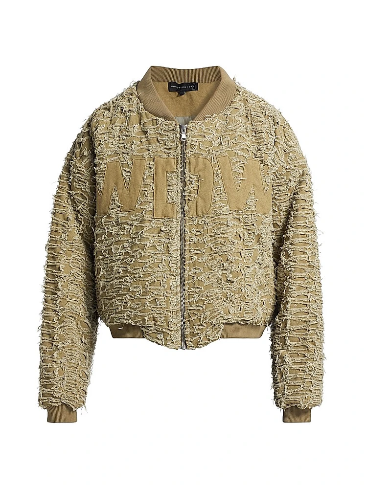 Husk Distressed Cotton Bomber Jacket