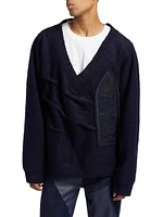 Logo Knit V-Neck Sweater