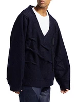 Logo Knit V-Neck Sweater