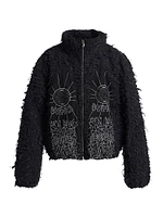 Husk Embroidered Cotton Zip Jacket