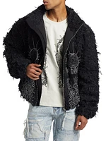 Husk Embroidered Cotton Zip Jacket
