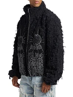 Husk Embroidered Cotton Zip Jacket