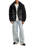 Husk Embroidered Cotton Zip Jacket