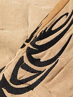 Gathered Abstract Cotton Straight-Leg Trousers