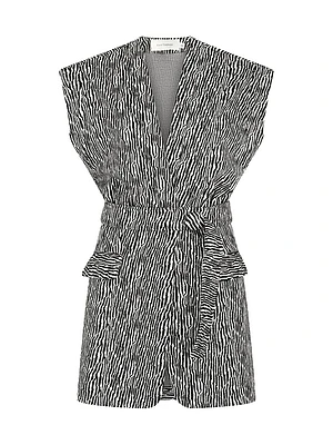 Galicia Abstract Tie-Waist Minidress