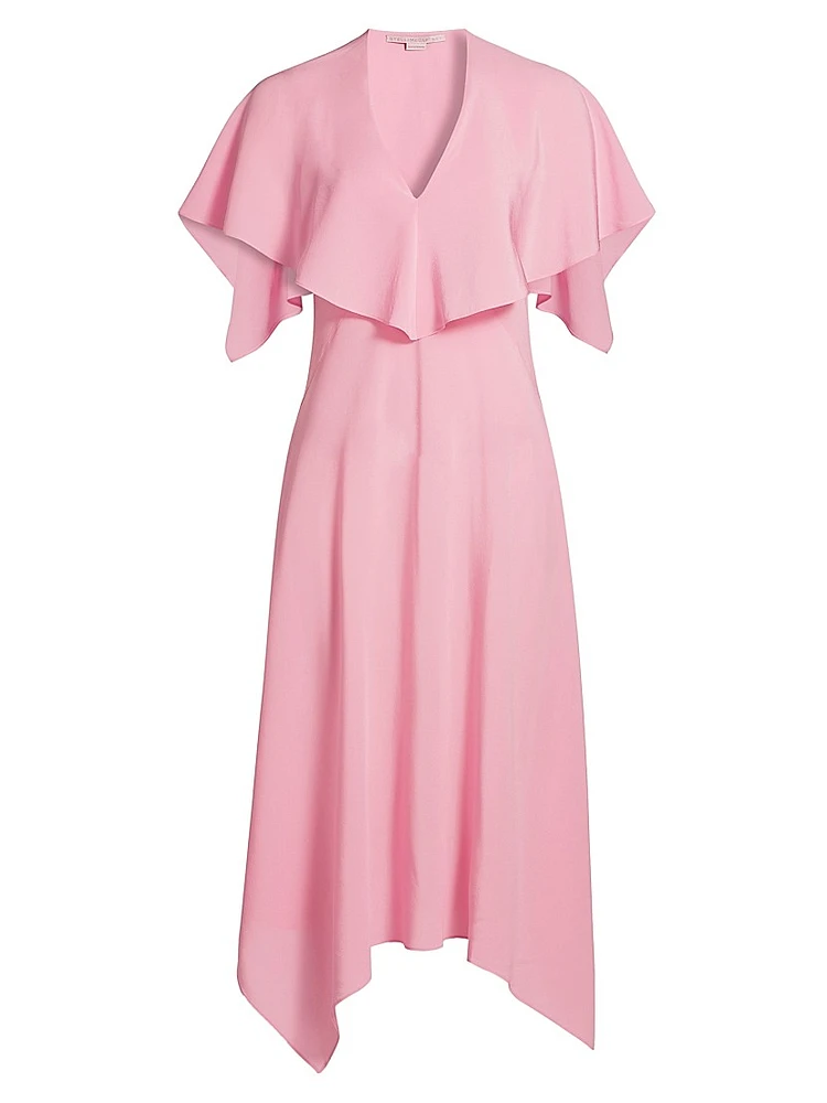 Drape Silk Midi-Dress
