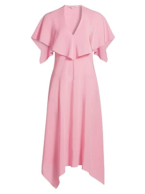 Drape Silk Midi-Dress
