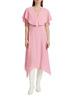 Drape Silk Midi-Dress