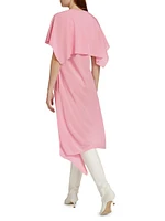 Drape Silk Midi-Dress