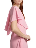 Drape Silk Midi-Dress