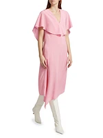 Drape Silk Midi-Dress