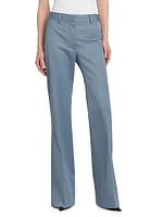 Striped Wool Flared Trousers