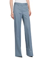 Striped Wool Flared Trousers