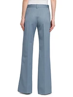 Striped Wool Flared Trousers