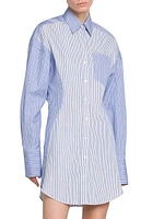 Mixed Stripe Shirtdress