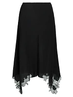 Lace-Trimmed Silk Skirt