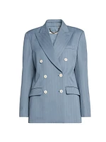 Striped Double-Breasted Jacket