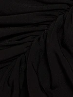 Draped Cape Midi-Dress