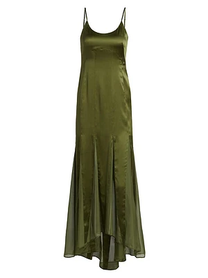 Kaida Charmeuse & Chiffon Dress