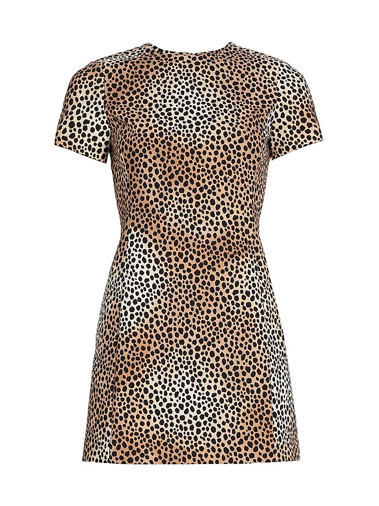 Cheetah Stretch-Crepe Minidress