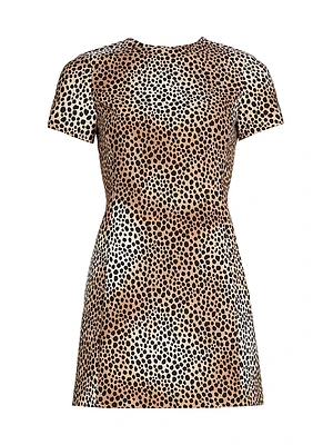 Cheetah Stretch-Crepe Minidress