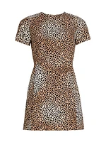 Cheetah Stretch-Crepe Minidress