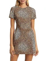 Cheetah Stretch-Crepe Minidress