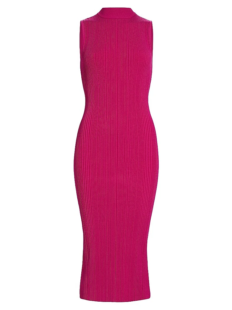 Rib-Knit Midi-Dress