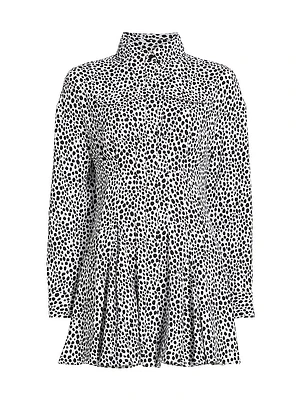 Cheetah Crepe Fit & Flare Minidress