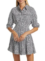 Cheetah Crepe Fit & Flare Minidress