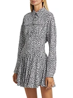 Cheetah Crepe Fit & Flare Minidress