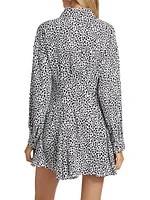 Cheetah Crepe Fit & Flare Minidress