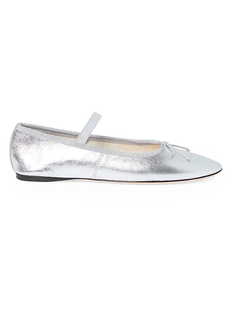 Leonie Metallic Leather Ballet Flats