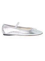 Leonie Metallic Leather Ballet Flats