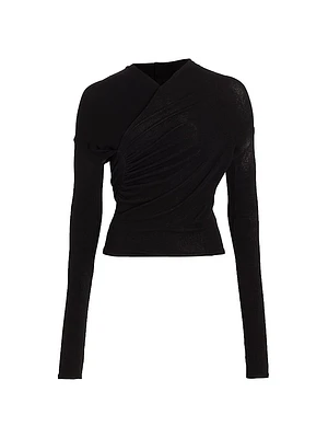 Ruched Long-Sleeve Top