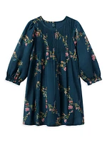 Little Girl's & Girl's Pintuck Floral Print Dress
