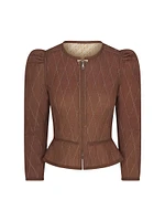 Leighton Quilted Peplum Reversible Jacket