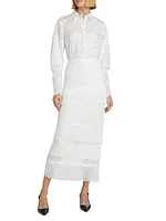 Lace-Trim Button-Front Shirt