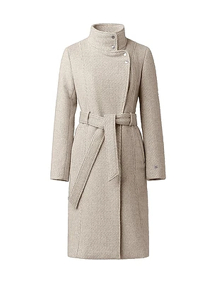 Genie Belted Wool-Blend Coat