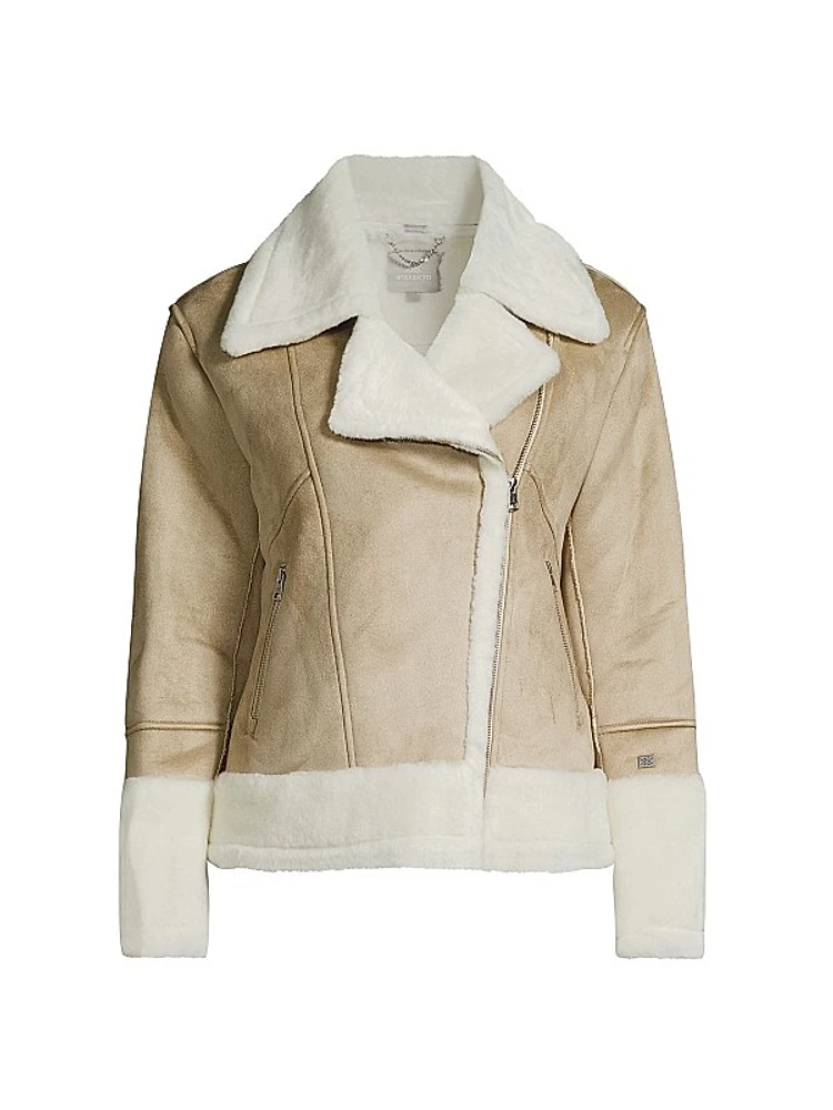 Phoebe Faux-Sherpa Moto Jacket