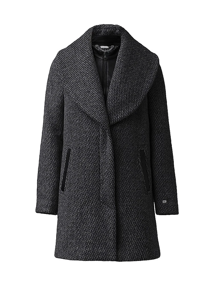 Lolli Leather & Wool-Blend Coat