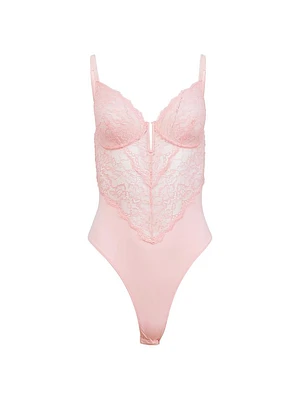 Bianca Lace-Silk Bodysuit