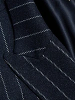 Cash Pinstriped Stretch-Wool Coat