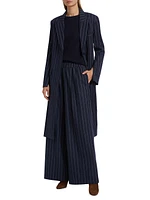 Cash Pinstriped Stretch-Wool Coat