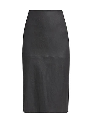 Lola Leather Midi-Skirt