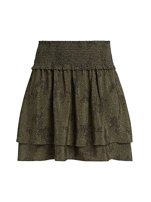 Addison Printed Smocked Miniskirt