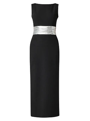 Sia Sequined-Waist Column Dress