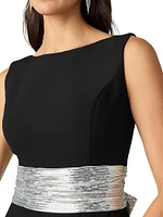 Sia Sequined-Waist Column Dress